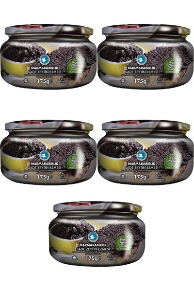 Siyah Sade Ezme Zeytin 175 Gr Cam X 5Li Paket