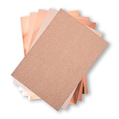 Sizzix Rose Gold Surfacez Zengin Kart Stoğu, 20x29 cm, 50li Paket