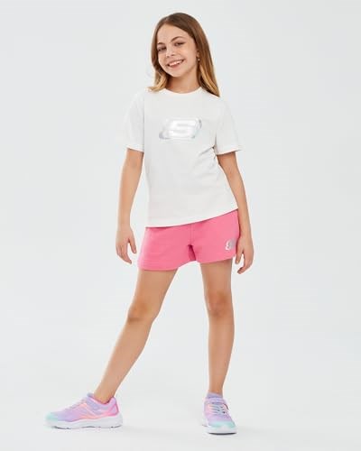 Skechers Essential G Short Sleeve T-Shirt Kız Çocuk Gs Kırık Beyaz Tshirt