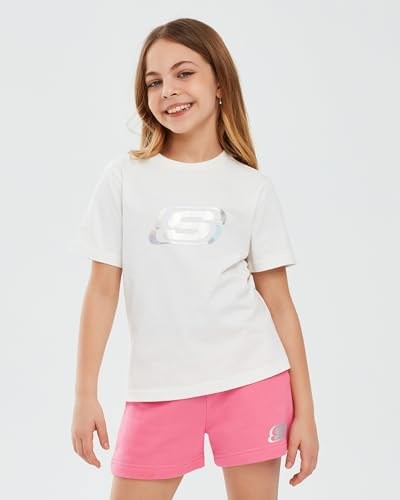 Skechers Essential G Short Sleeve T-Shirt Kız Çocuk Gs Kırık Beyaz Tshirt