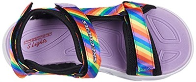Skechers HYPNO - SPLASH - RAİNBOW LİGHTS 20218L BKMT Işıklı SandaletKız Çocuk