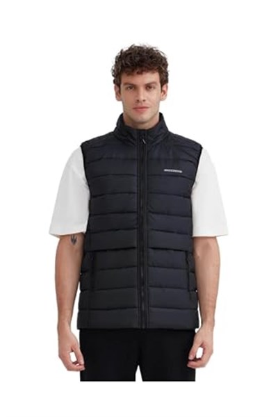 Skechers M Outerwear Padded Vest Erkek Siyah Yelek