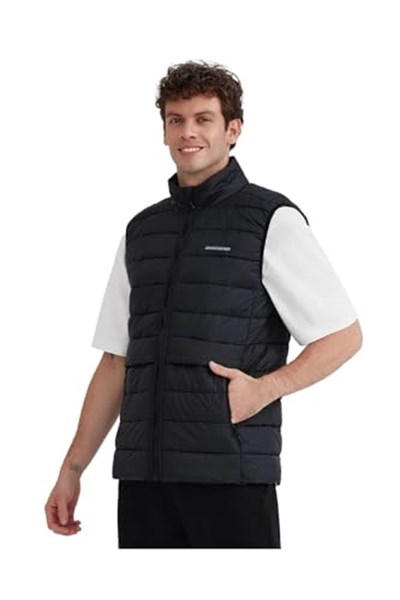 Skechers M Outerwear Padded Vest Erkek Siyah Yelek