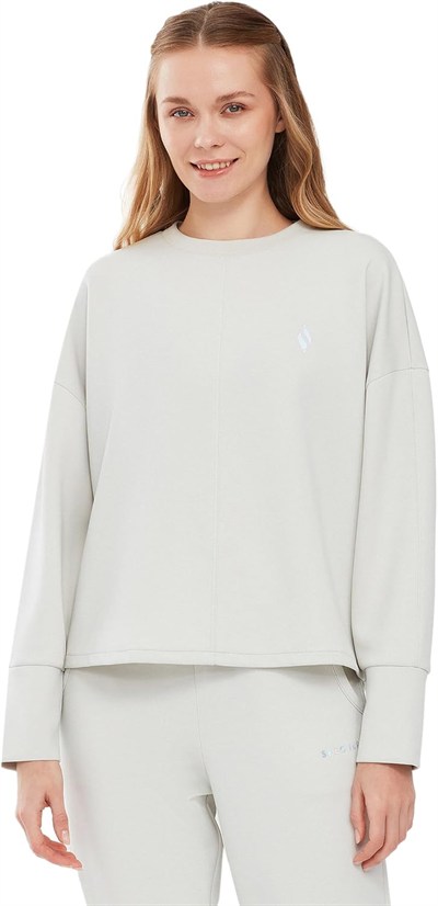Skechers Soft Touch W Crew Neck Sweatshirt Kadın Gri Sweatshirt