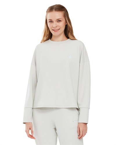 Skechers Soft Touch W Crew Neck Sweatshirt Kadın Gri Sweatshirt