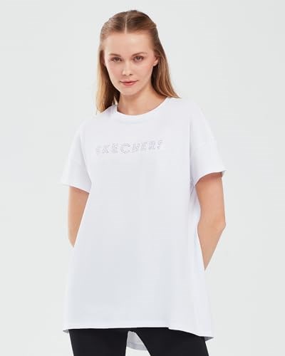 Skechers W Graphic Tee Crew Neck T-Shirt Tshirt Kadın