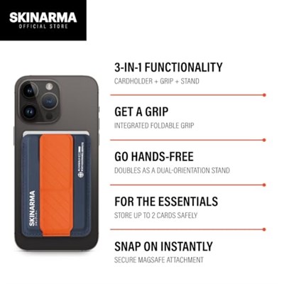 Skinarma Kado 3 Hazneli Magsafe ile Uyumlu Tutucu Özellikli Entegre Standlı Kartlık - Gri