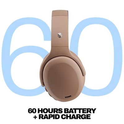 Skullcandy Crusher ANC 2 Bluetooth Gürültü Önleyici Kulaklıklar 50 Saat Pil Ekstra Bas Teknik Kullanımı Android ve iPhone ile Mikrofonlu Kablosuz Kulaklıklar Gürültü Önleyici - Astar Tan