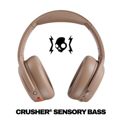 Skullcandy Crusher ANC 2 Bluetooth Gürültü Önleyici Kulaklıklar 50 Saat Pil Ekstra Bas Teknik Kullanımı Android ve iPhone ile Mikrofonlu Kablosuz Kulaklıklar Gürültü Önleyici - Astar Tan