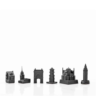 Skyline Chess Paslanmaz Çelik Mermer Satranç Takımı İstanbul