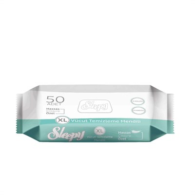 Sleepy Sensitive Vücut Temizleme Mendili 50 Yaprak