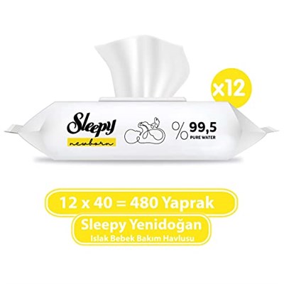 SLEEPY Yenidoğan Havlu 12x40 (480 Yaprak)