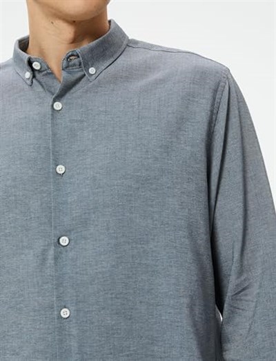 Slim Fit Gömlek Uzun Kollu Klasik Yaka Düğmeli