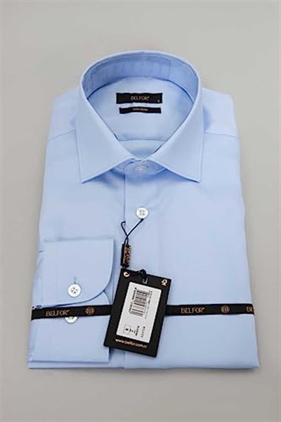 SLIMFIT DUZ GOMLEK MAVİ