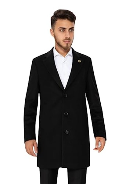SLIMFIT KALIN PALTO SİYAH