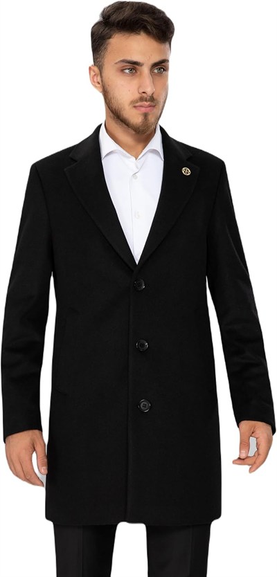 SLIMFIT KALIN PALTO SİYAH