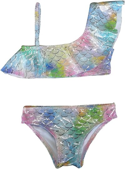 Slipstop Finny Tek Omuz Detaylı Kolay Kuruyan Uv Korumalı Fırfırlı Bikini Kız Çocuk BİKİNİ SB2314000617