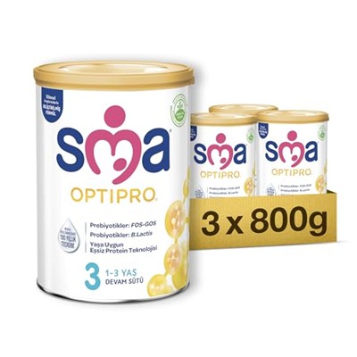 SMA Optipro 3 Devam Sütü (1-3 Yaş, 800 g x 3 Adet)