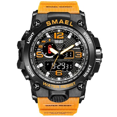 SMAEL Erkek Spor İzle Büyük Kadran Analog Dijital Saatler Erkekler için Açık Moda Casual İzle