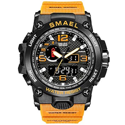 SMAEL Erkek Spor İzle Büyük Kadran Analog Dijital Saatler Erkekler için Açık Moda Casual İzle