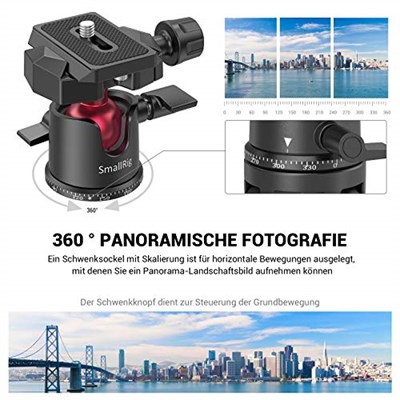 SMALLRIG Mini Tripod Tabletop Tripod with 360° Ball Head and 1/4 Screw for DSLR Cameras, Projectors, Webcams, GoPro and Smartphone Mount Adapter, Updated - BUT2664