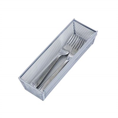 Smart Design Çekmece Düzenleyici - (9 x 7 cm) - Çelik Metal Örgü Tepsi - Birbirine Geçen Kol Bağlantısı - Gereçler, Gümüş Eşyalar, Organizasyon - Mutfak [Gümüş]