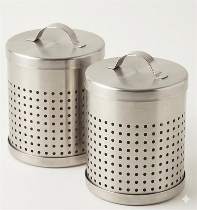 Smartizi 2li Büyük Boy Metal Çay Süzgeci Seti (7 x 6.5 cm) - Paslanmaz Çelik Demlik ve Kupa Filtresi (2 Adet)