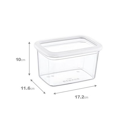 Smartware 12Li Set Skali Dikdörtgen Saklama Kabı Beyaz 1210 ML