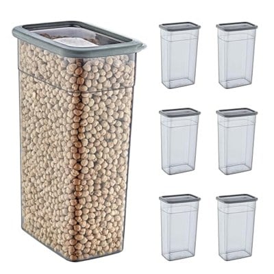 Smartware 6Lı Set Skali Dikdörtgen Saklma Kabı Antrasit 3500 ML
