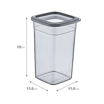 Smartware 6Lı Set Skali Kare Saklama Kabı Antrasit 1440 ML