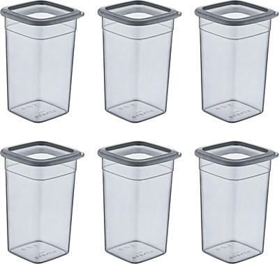 Smartware 6Lı Set Skali Kare Saklama Kabı Antrasit 1440 ML