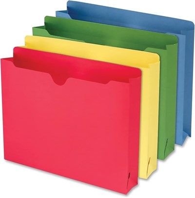 Smead ceket, güçlendirilmiş düz kesimli Tab (75688), 5,1 cm Expansion, Letter-Format, farklı renkler, 10 adet