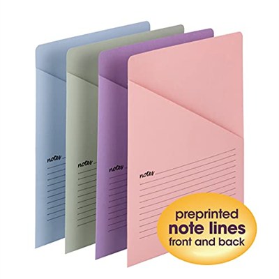 Smead Organized Up Notes Slash File Ceket, Mektup Boyutu, Çeşitli Renkler, Paket başına 12 adet (75429)
