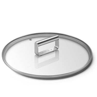 Smeg, CKFL2601, sertleştirilmiş camdan düz kapak, çap 26 cm, paslanmaz çelik sap, buhar çıkışı, tencere ürünleri ile uyumlu, 27,5  - Seçenekler: Durchmesser 24 cm, Durchmesser 26 cm, Durchmesser 28 cm