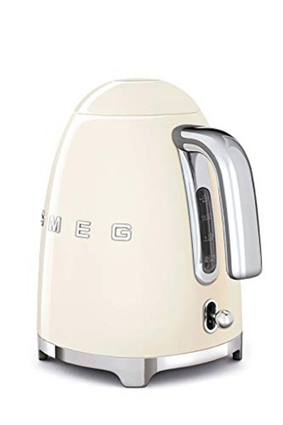 Smeg KLF03CREU Su Isıtıcısı, 1,7 Litre Kapasiteli, Krom Paslanmaz Çelik, Ayarlanabilir Termostat, Su Seviyesi Göstergesi, Sıcak Tutma Fonksiyonu, Krem Rengi