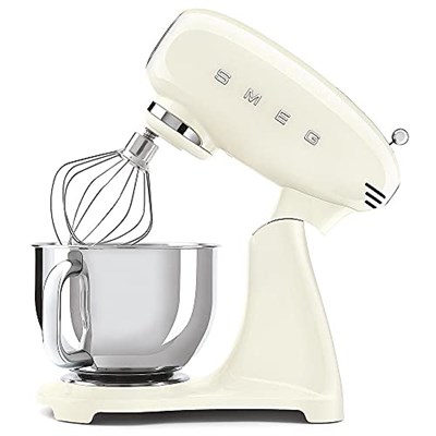 SMEG, SMF03CREU mutfak robotu, 10 hız kademesi, planet karıştırıcı, emniyet kapatma, 2 çırpma teli, paslanmaz çelik küre sap, 800 W, krem rengi