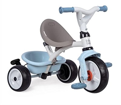 Smoby, 741400, Evrimsel Üç Tekerlekli Bisiklet, Sessiz Tekerlekler, Kafalık, Emniyet Kemeri, Park Freni, Korna, Geri Çekilebilir Ayak Dayama Yeri, 360° Güneşlik, Çanta, Serbest Tekerlek Sistemi