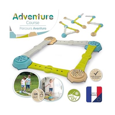 Smoby, 840400, Macera Denge Parkuru, Kaybaz Tabaka, Sağlam Malzeme, 4 Basamak Taşı ve Denge Kirişi, Adventure Balancing Course