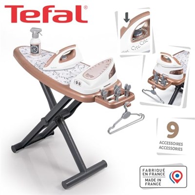 Smoby - Tefal - Ütü Masası + Buhar Jeneratörü - Şişe, Askı ve Mandallar Dahil - 3 yaşından itibaren - Fransada üretilmiştir