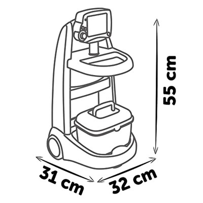 Smoby,340207, Medikal Elektronik Doktor Müdahale Seti, İlk Yardım Müdahale Arabası, Elektronik EKG Modülü, Sesli, Aksesuarlı, Fonksiyonel, Electronic Medical Trolley