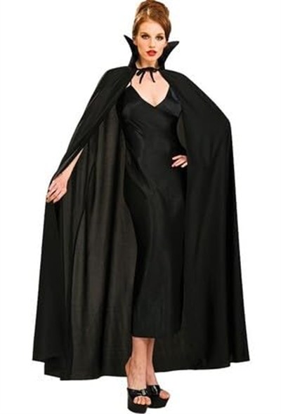 SMR-311-PELERİN Siyah Renk Yakalı Halloween Pelerini 120 cm