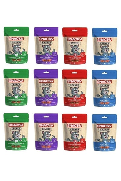Snacky Crunch 4 Çeşit Karma Kedi Ödülü 60 gr X 12 Adet