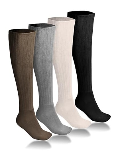 SOCKS 4 Çift Diz Altı Kışlık Kadın Yünlü Uyku Çorabı Soft Touch