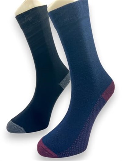 SOCKS Basic 12 Çift Erkek Pamuklu Düz Renk Soket Çorap SİYAH LACİVERT FÜME -1