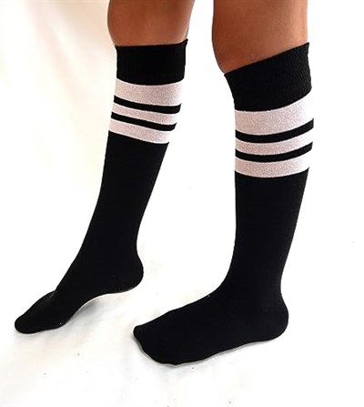 SOCKS Daily 4 Çift Kız Çocuk, Kadın Siyah Çizgili Kaymayan Diz Altı Orta Okul Lise Kolej Okul Çorabı