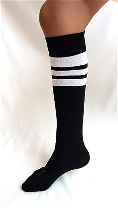 SOCKS Daily 4 Çift Kız Çocuk, Kadın Siyah Çizgili Kaymayan Diz Altı Orta Okul Lise Kolej Okul Çorabı