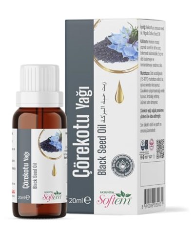 Softem Çörekotu Yağı 20Ml | Soğuk Sıkım%100 Doğal Yağ | Cilt Ve Saç Bakımına Uygun | E Vitamini, Omega 3 Ve Omega 6 İçerikli | Salatalarda Kullanıma Uygun