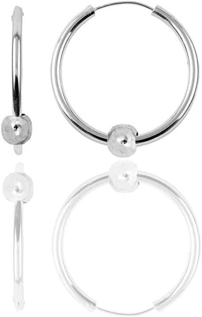 Söğütlü Silver Gümüş 17 mm sade toplu halka küpe