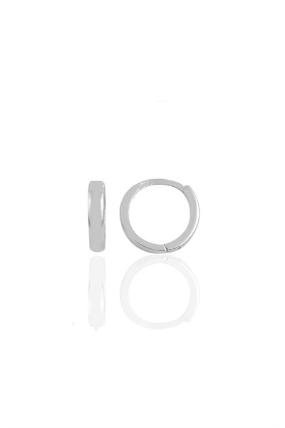 Söğütlü Silver Gümüş rodyumlu 10 mm halka küpe Tragus Piercing Helix Kıkırdak Küpesi