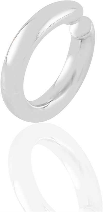 Söğütlü Silver Gümüş rodyumlu sade sıkıştırmalı kıkırdak küpe